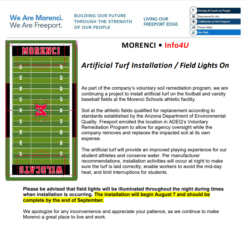 Announcements Morenci Town